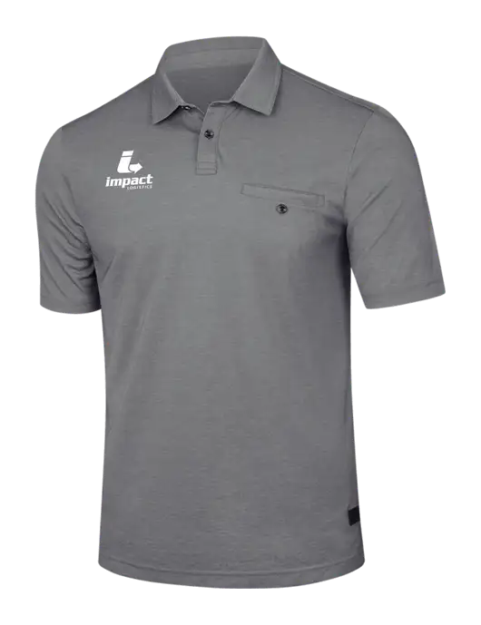 TravisMathew Medium Grey Heather Sunsetters Pocket Polo w/Impact Logistics Logo