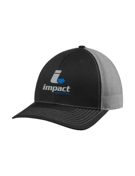 Richardson Adjustable Snapback Original 112 Trucker Cap Black w/Charcoal Mesh w/Impact Logistics Logo