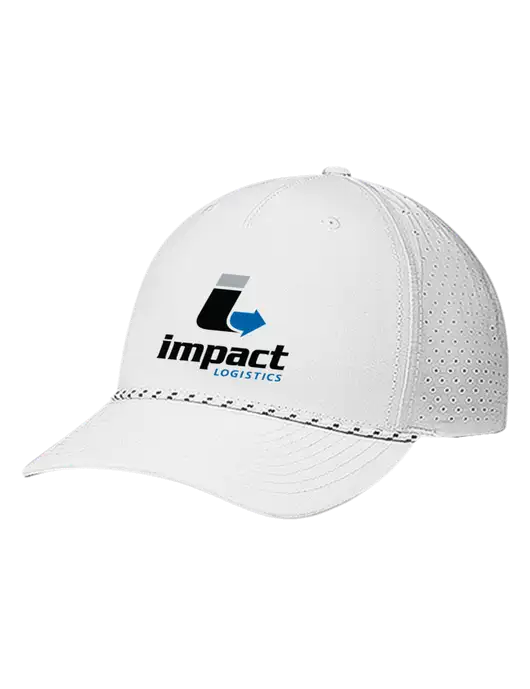 Richardson Laser Perf Performance White/White-Black Rope Cap w/Impact Logistics Logo