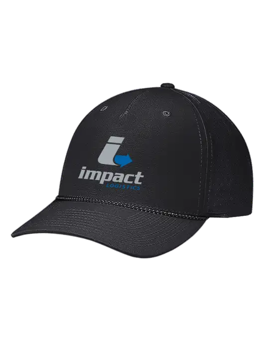 Richardson Laser Perf Performance Black/Black-Grey Rope Cap w/Impact Logistics Logo