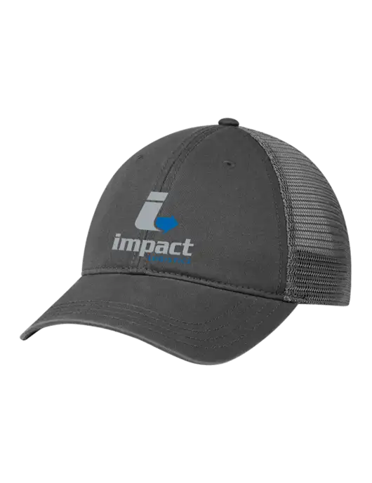 Richardson 111 Garment Washed Trucker Cap Charcoal w/Charcoal Mesh w/Impact Logistics Logo
