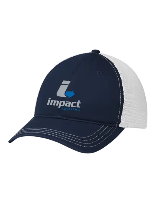 Richardson 111 Garment Washed Trucker Cap Navy w/White Mesh w/Impact Logistics Logo