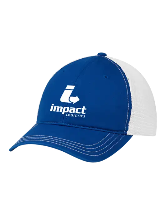 Richardson 111 Garment Washed Trucker Cap Royal w/White Mesh w/Impact Logistics Logo
