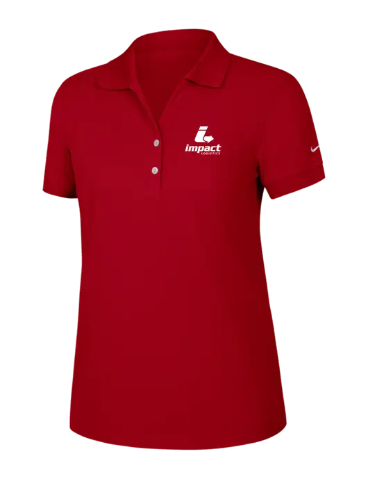 Nike Womens Dri-FIT Classic Red Polo w/Impact Logistics Logo