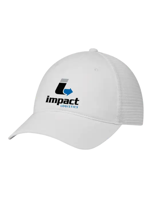 Richardson 111 Garment Washed Trucker Cap White w/White Mesh w/Impact Logistics Logo