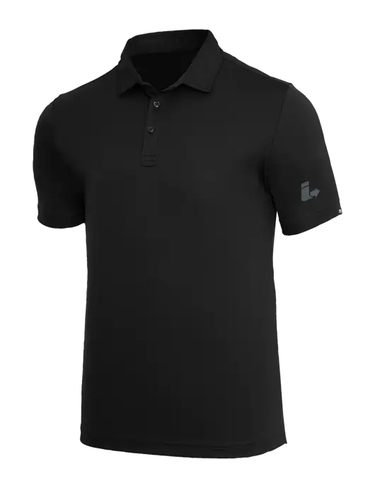 TravisMathew Black Coto Performance Polo w/Impact Logistics Logo