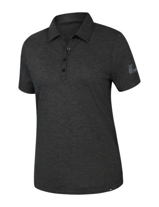 TravisMathew Womens Black Heather Sunnyvale Polo w/Impact Logistics Logo