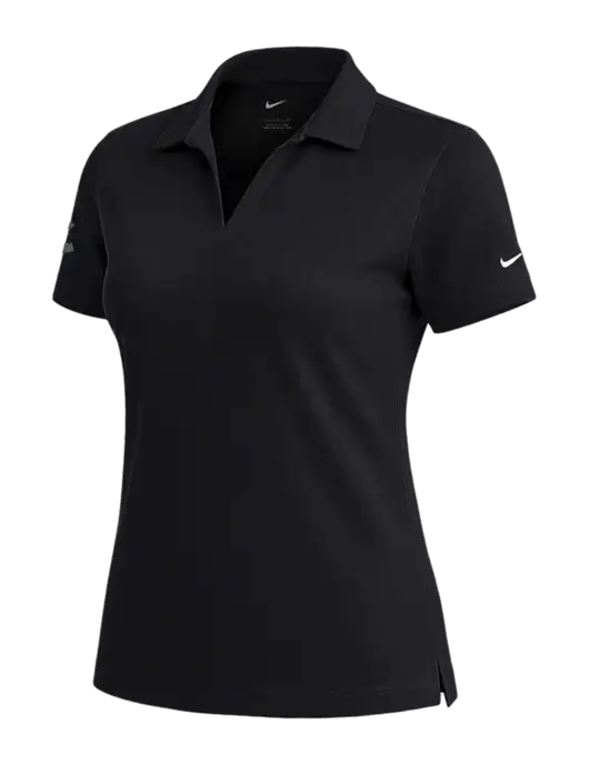 NIKE Black Womens Dri-Fit Micro Pique Polo w/Impact Logistics Logo