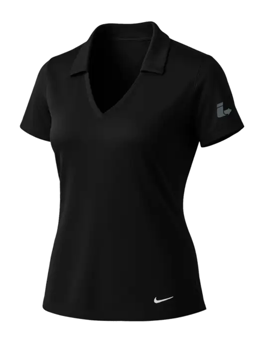 NIKE Black Womens Dri-Fit Vertical Mesh Polo w/Impact Logistics Logo